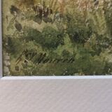 Watercolour View of Brièvres - Signed Henri Laurent Mouren (1844-1922)