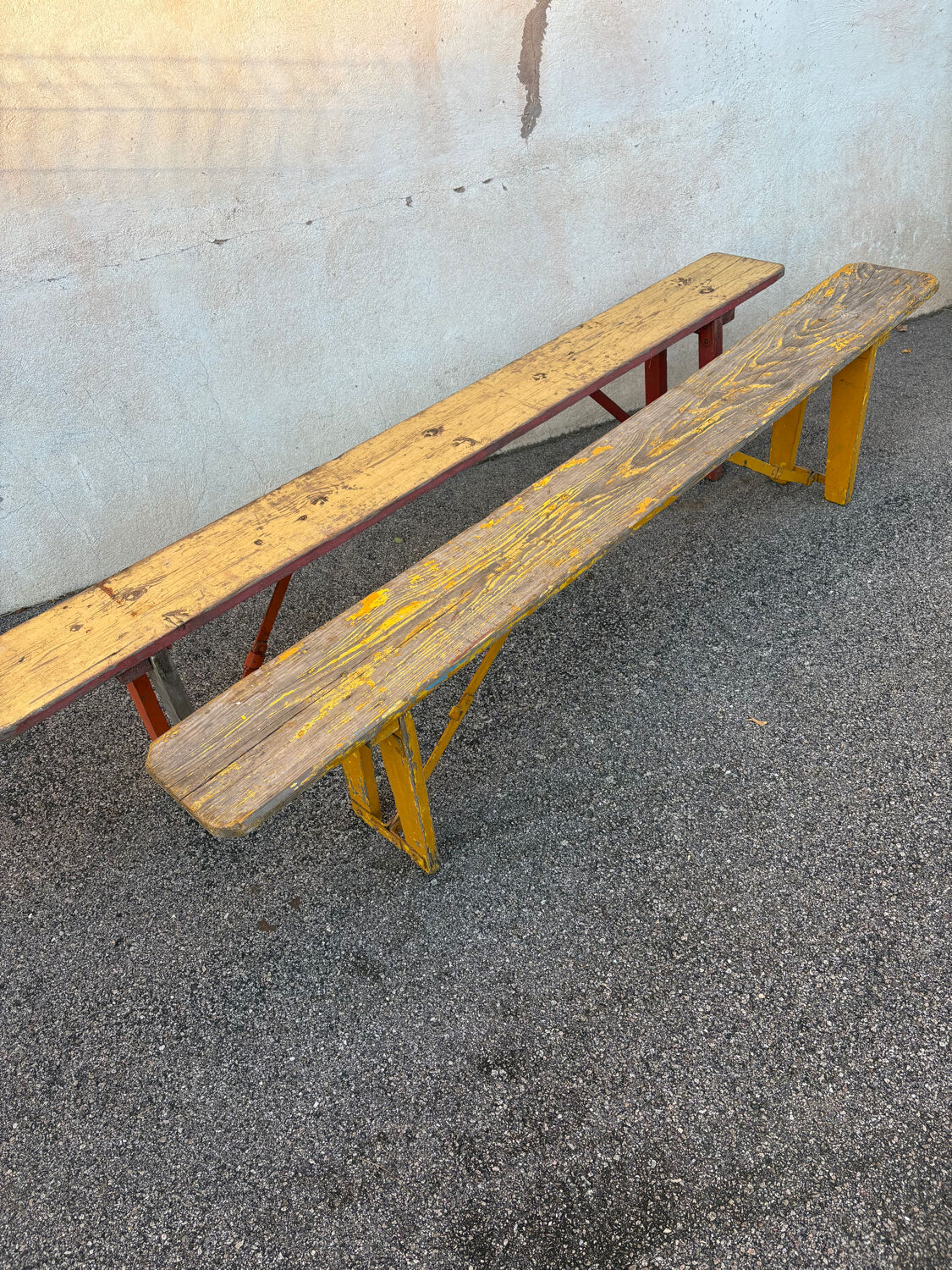 Folding beer garden benches