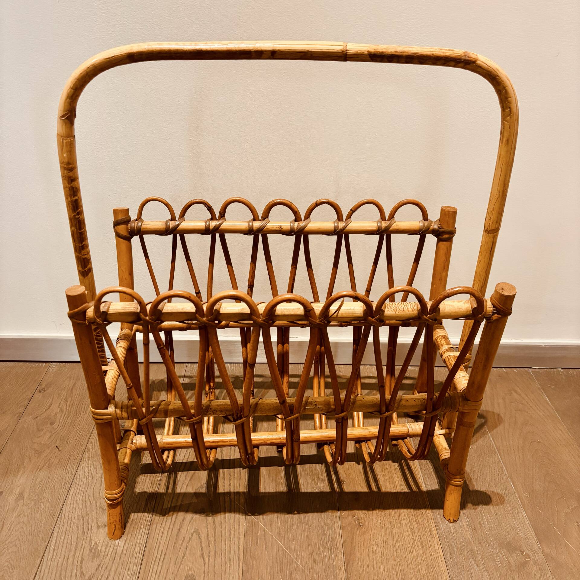 Vintage bamboo magazine rack