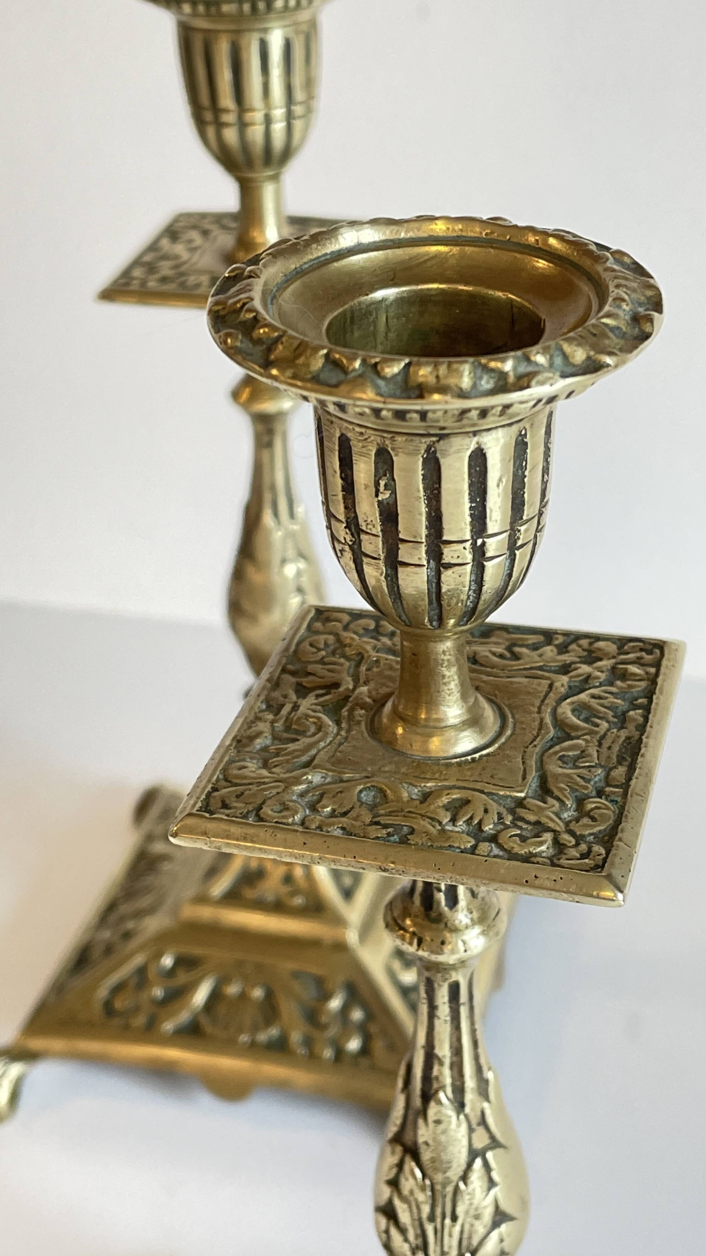 Antique Lion's Paw Candlesticks