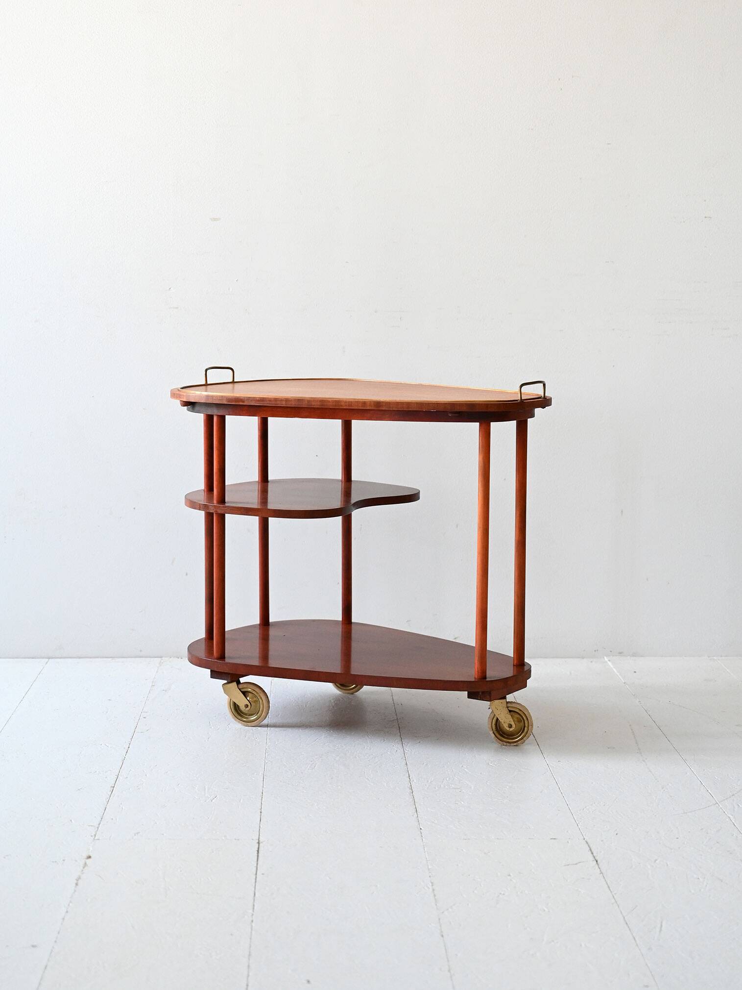 Scandinavian vintage mahogany trolley, 1940s