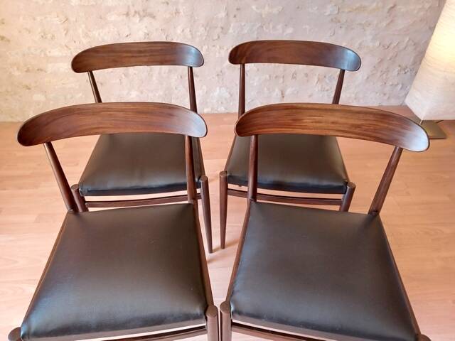 4 chaises scandinaves vintage design 1960 teck