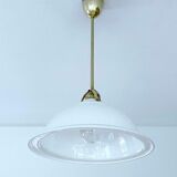 Art Deco pendant lamp, brass glass