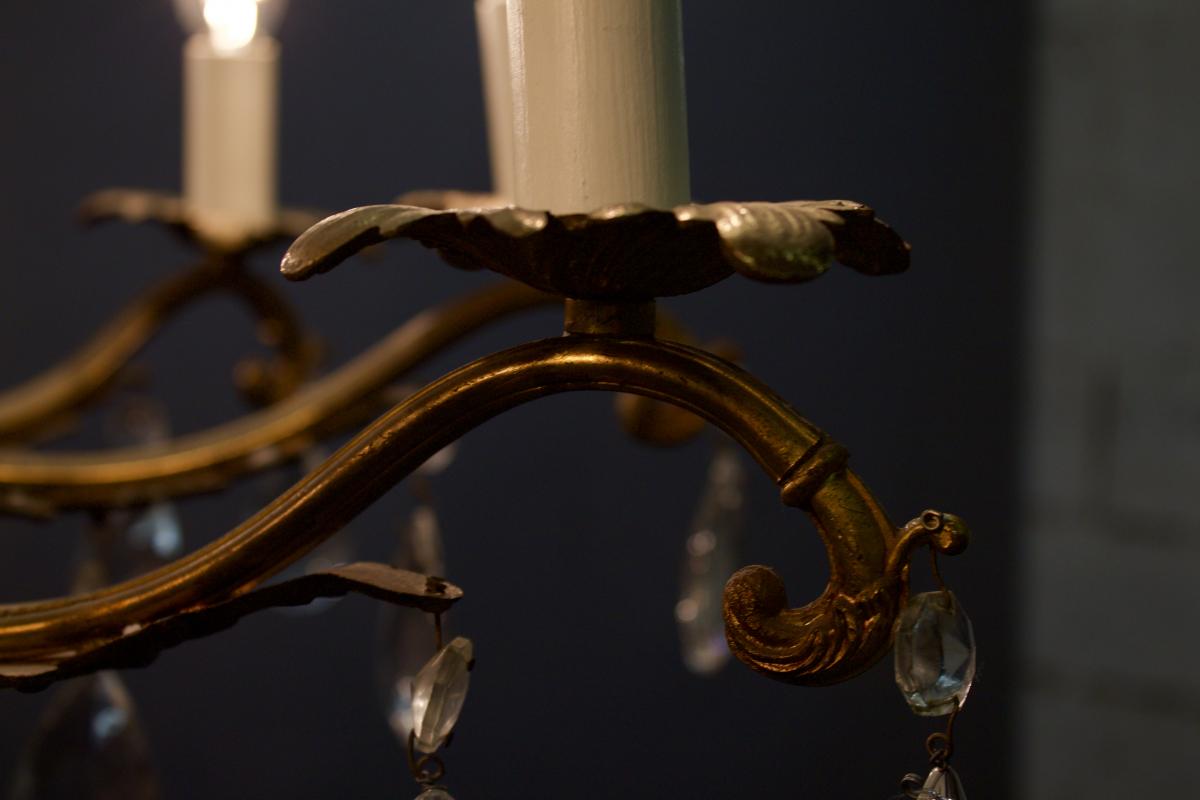 Lustre à pampilles à 10 bras de lumière