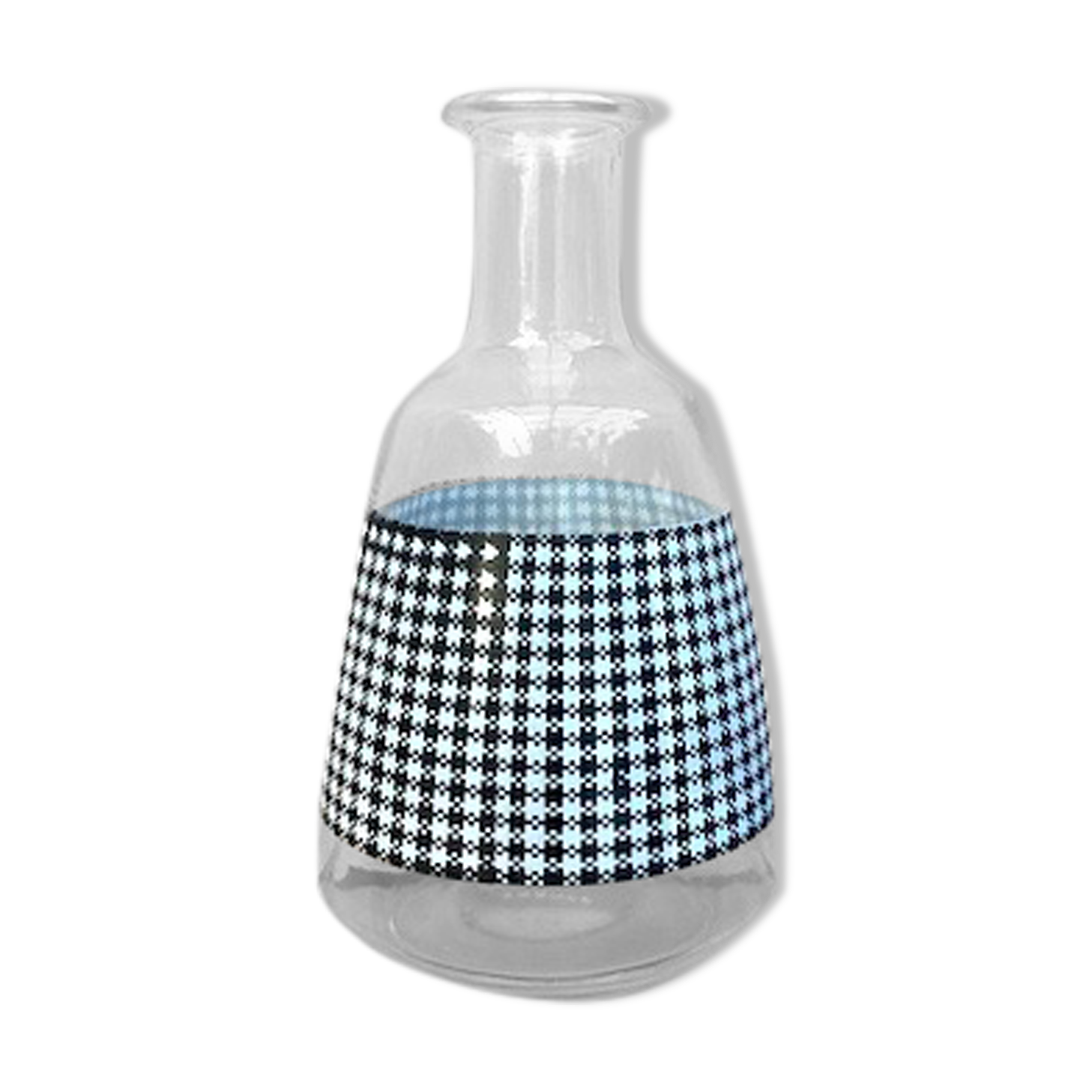 Vintage checkered black and white carafe