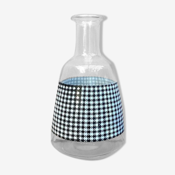 Vintage carafe with vichy black and white tiles