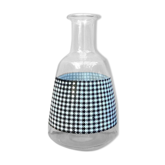 Vintage carafe with vichy black and white tiles
