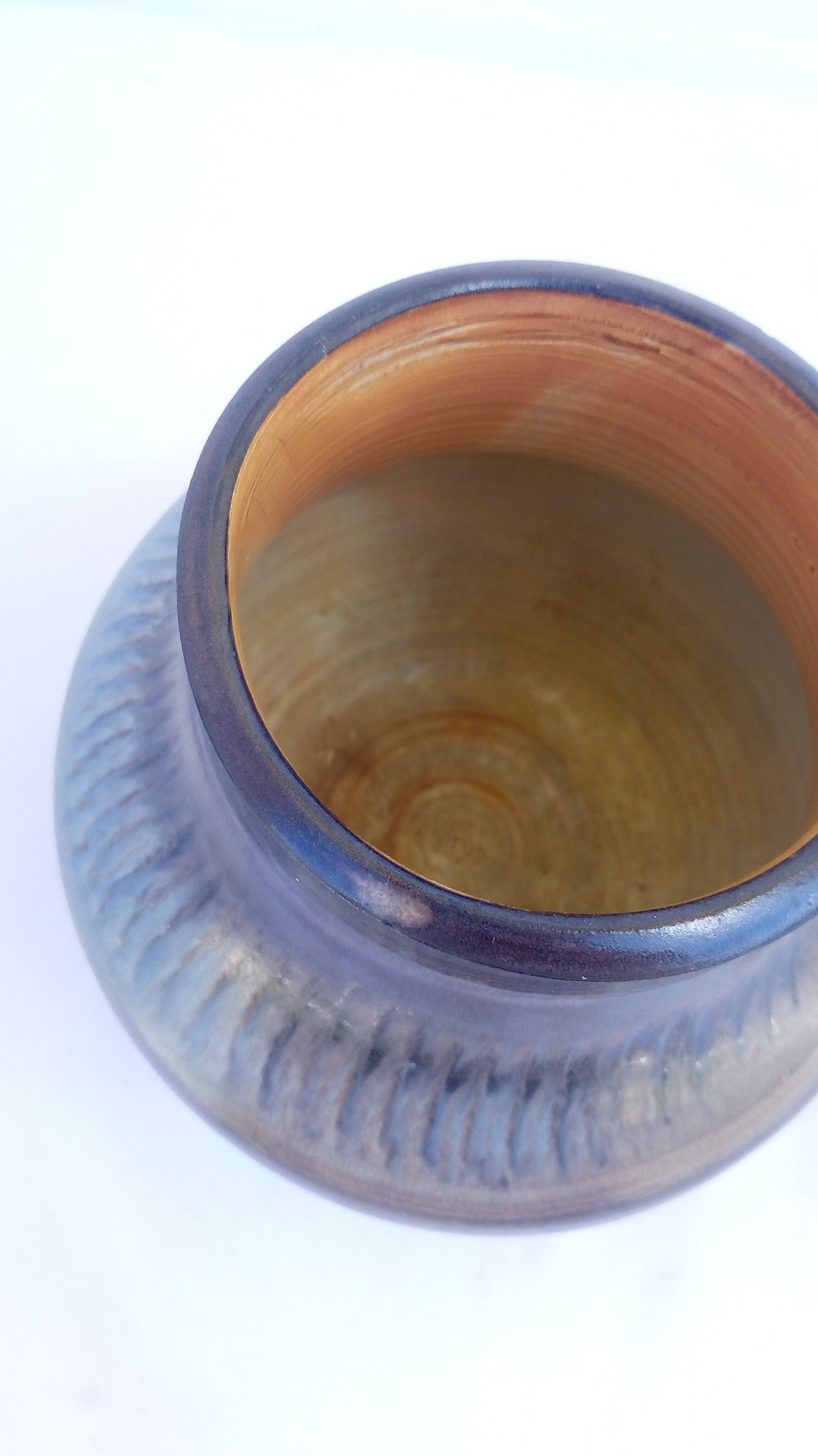 Dieulefit blue and brown vase
