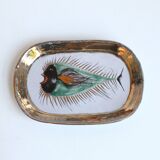 Vintage decorative dish with fish decoration - Dour - Forces Murales