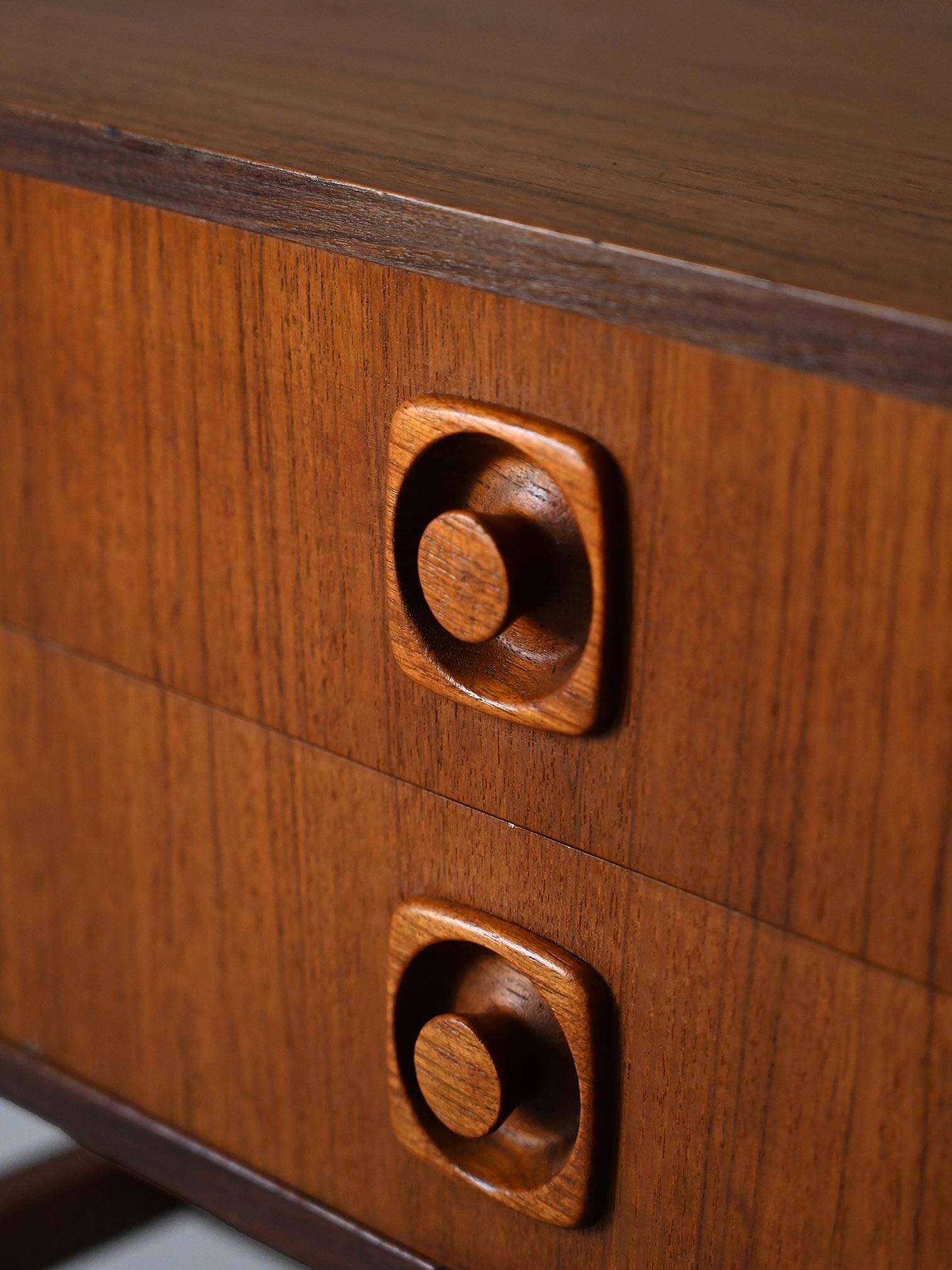 Vintage 1960s nightstand with two drawers