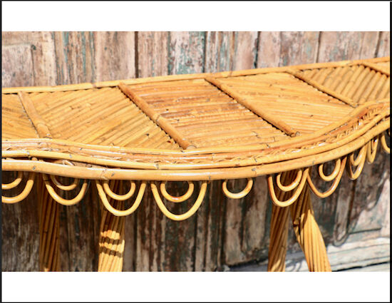 Bamboo and rattan console