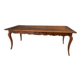 Farmhouse table walnut legs deer early nineteenth 1 drawer 208 cm