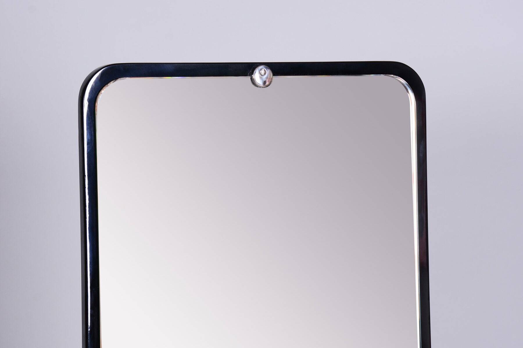Bauhaus Dressing Mirror in Chrome and Lacquered Wood by Vichr a Spol., Czech, 1930s