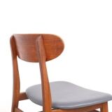Farstrup teak wooden chairs with new skai, 1960s