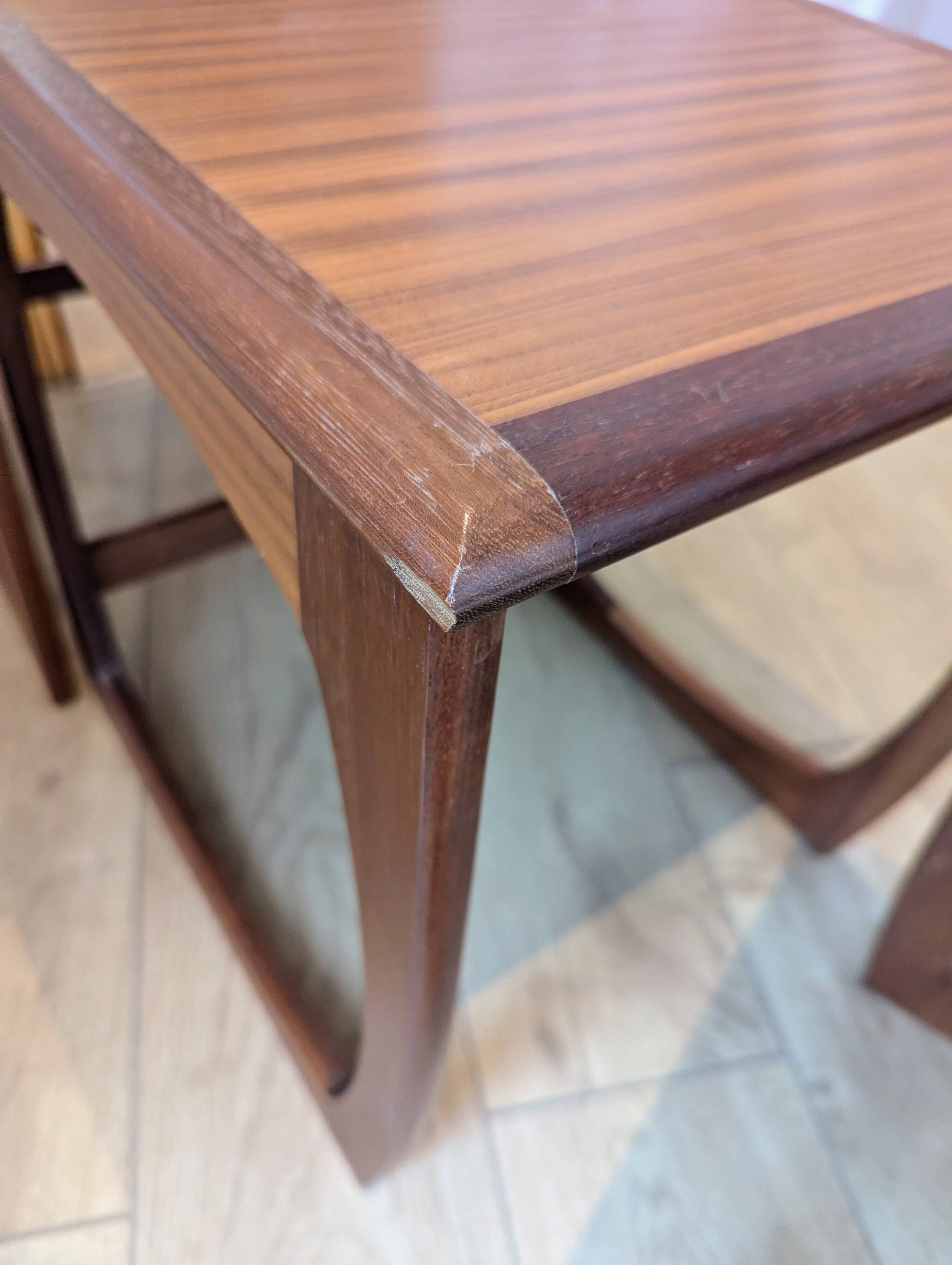 Vintage teak nesting tables Sunelm English design 1960s