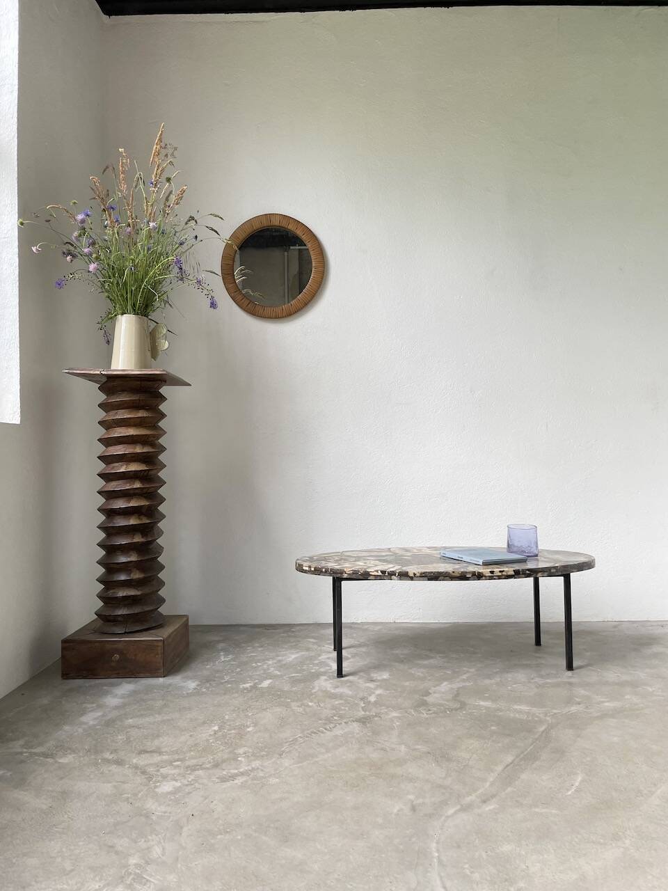 1950s Madagascar aragonite coffee table