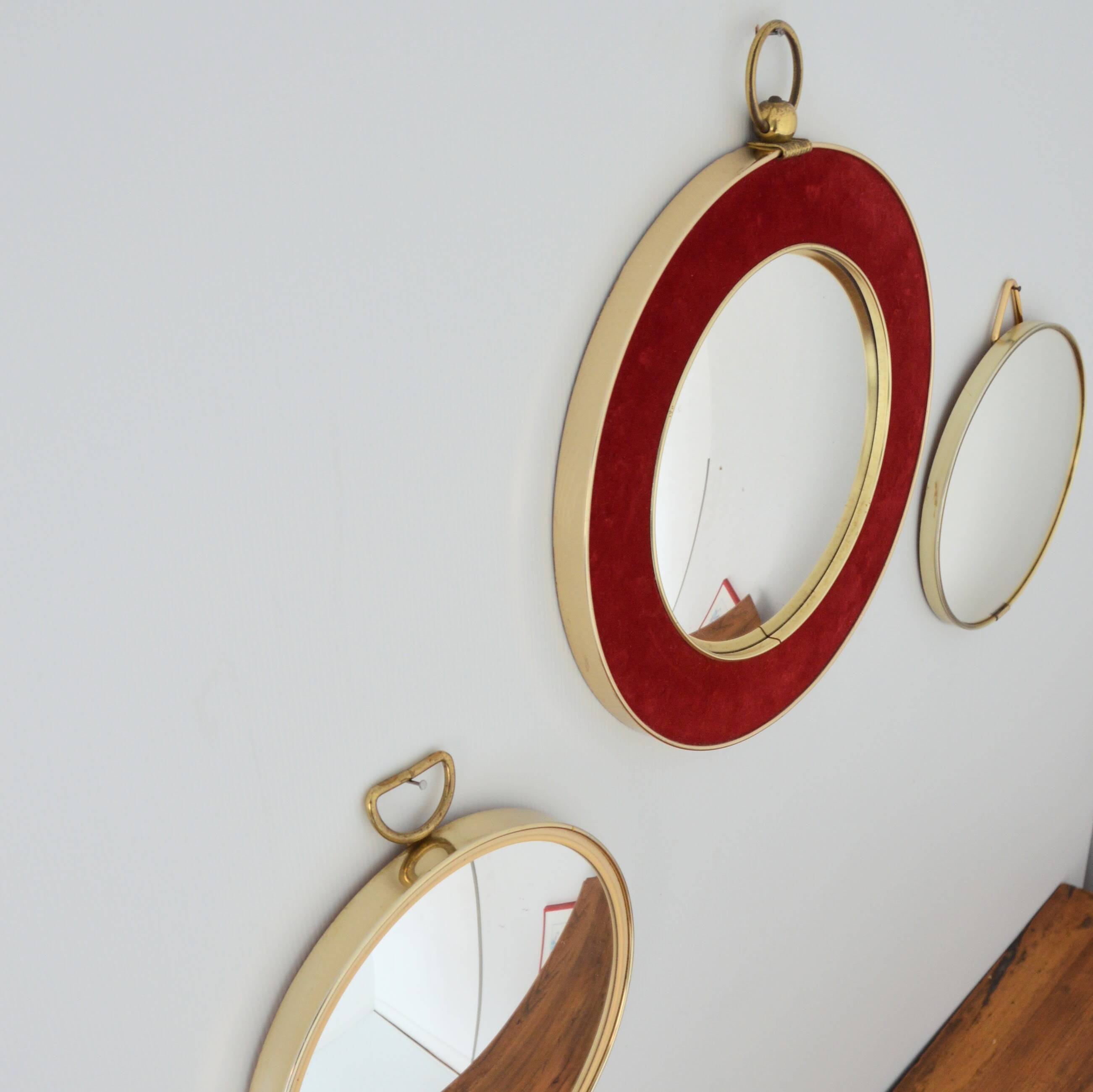 Lot de 3 miroirs bombés / convexe / oeil de sorcière artilux vintage 1960s