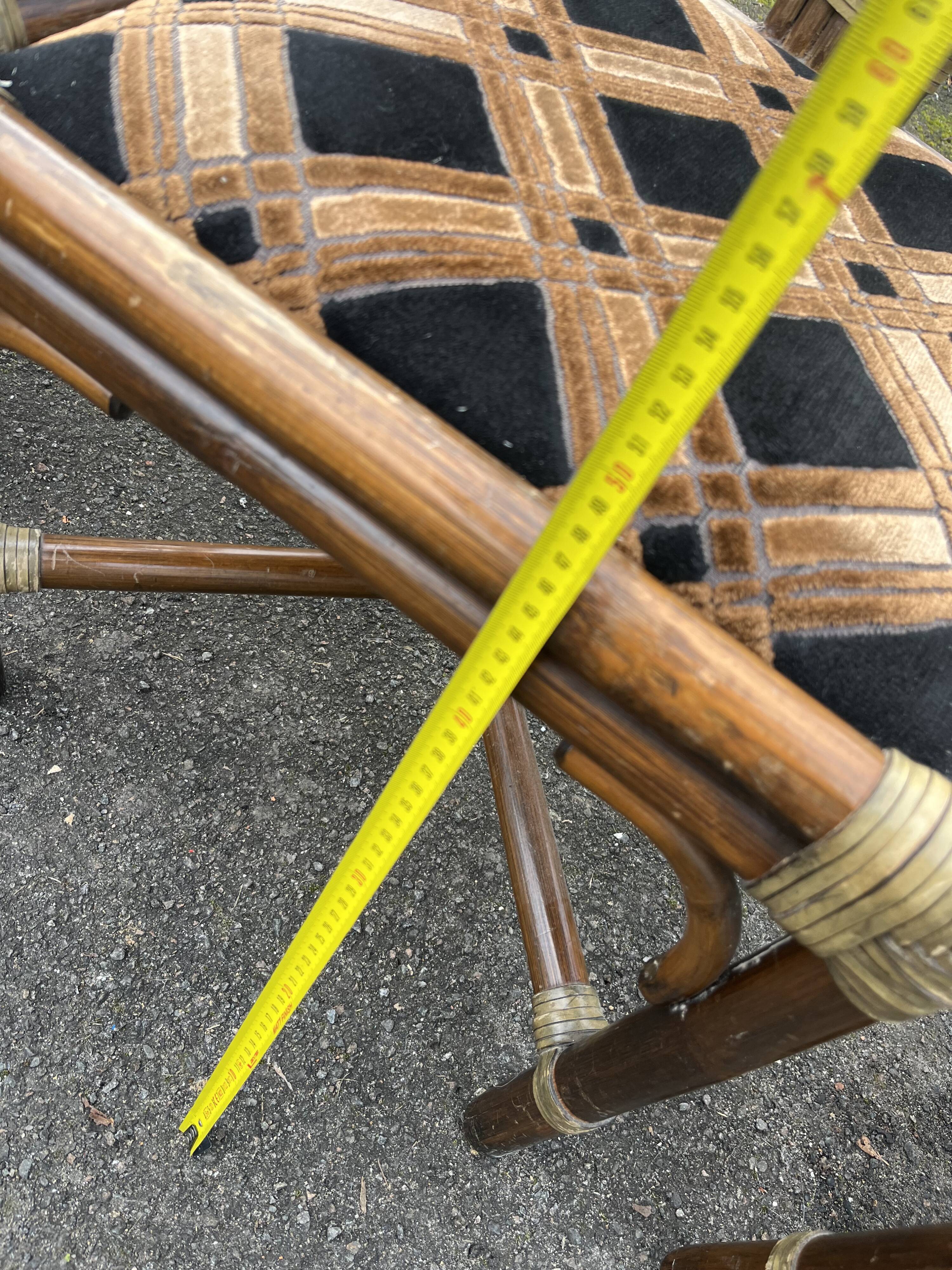 Set of 3 rattan armchair chairs