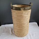 Copper and brass rattan basket