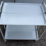 Serving white folding rolling table
