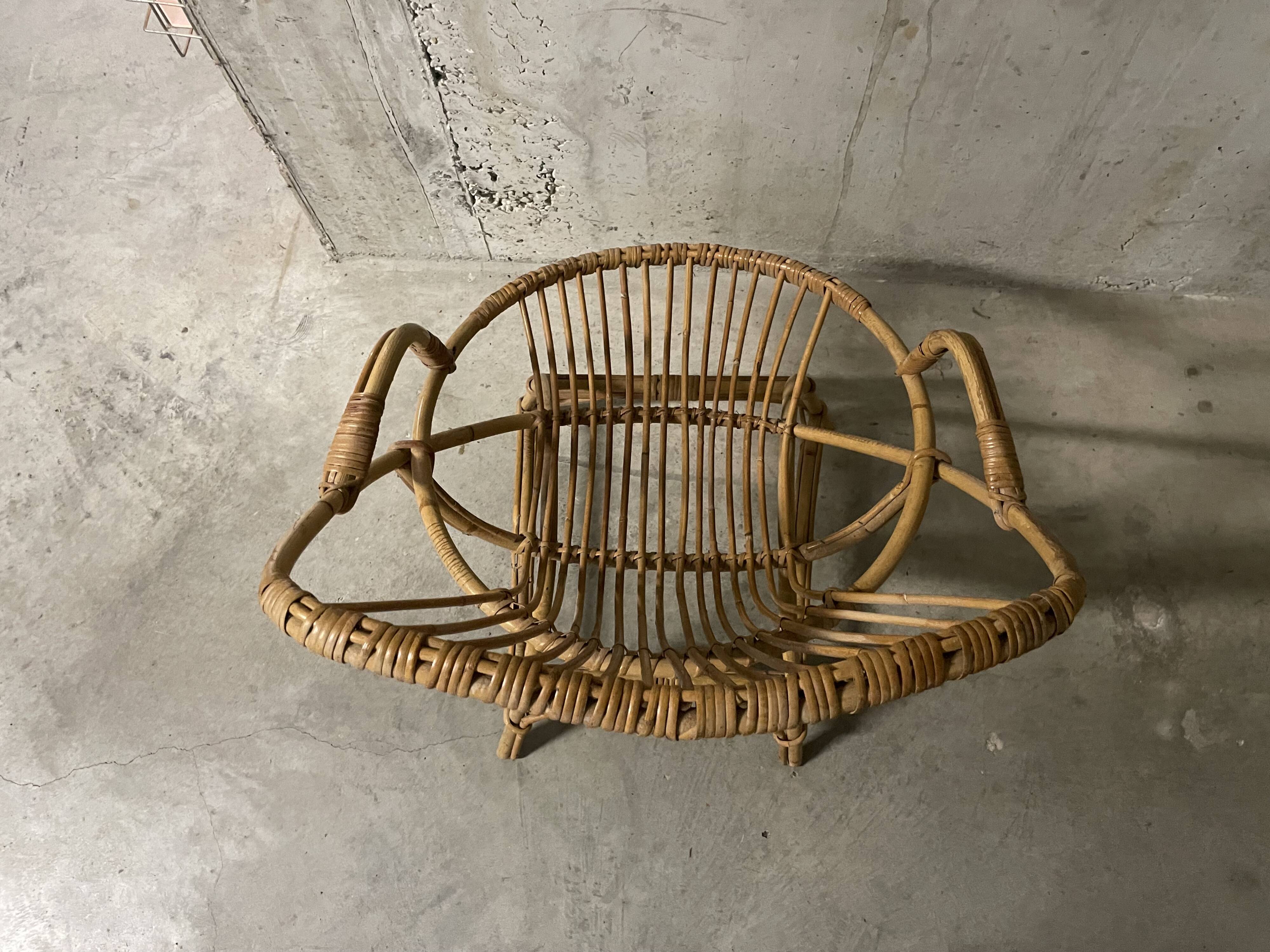 Fauteuil en rotin années 60