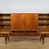Buffet haut en teck de style moderne du milieu du siècle, fabriqué par Farso Mobelfabrik, Danemark.