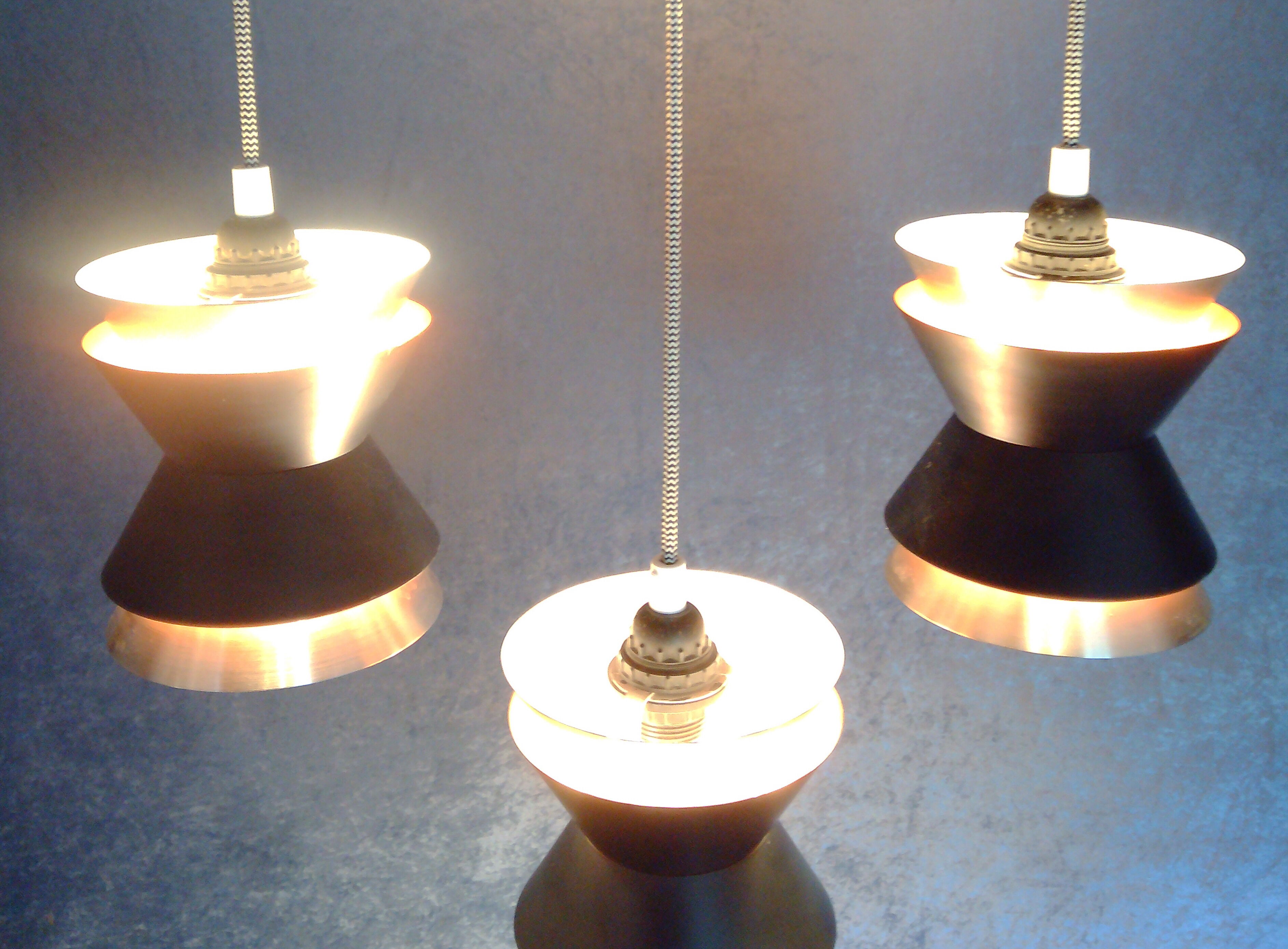 3 Trava pendants by Carl Thore for Granhaga Metallindustri. Sweden. 1960/70's