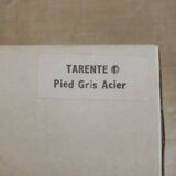 10 tarente thick crystal water glasses, steel gray foot, 1970