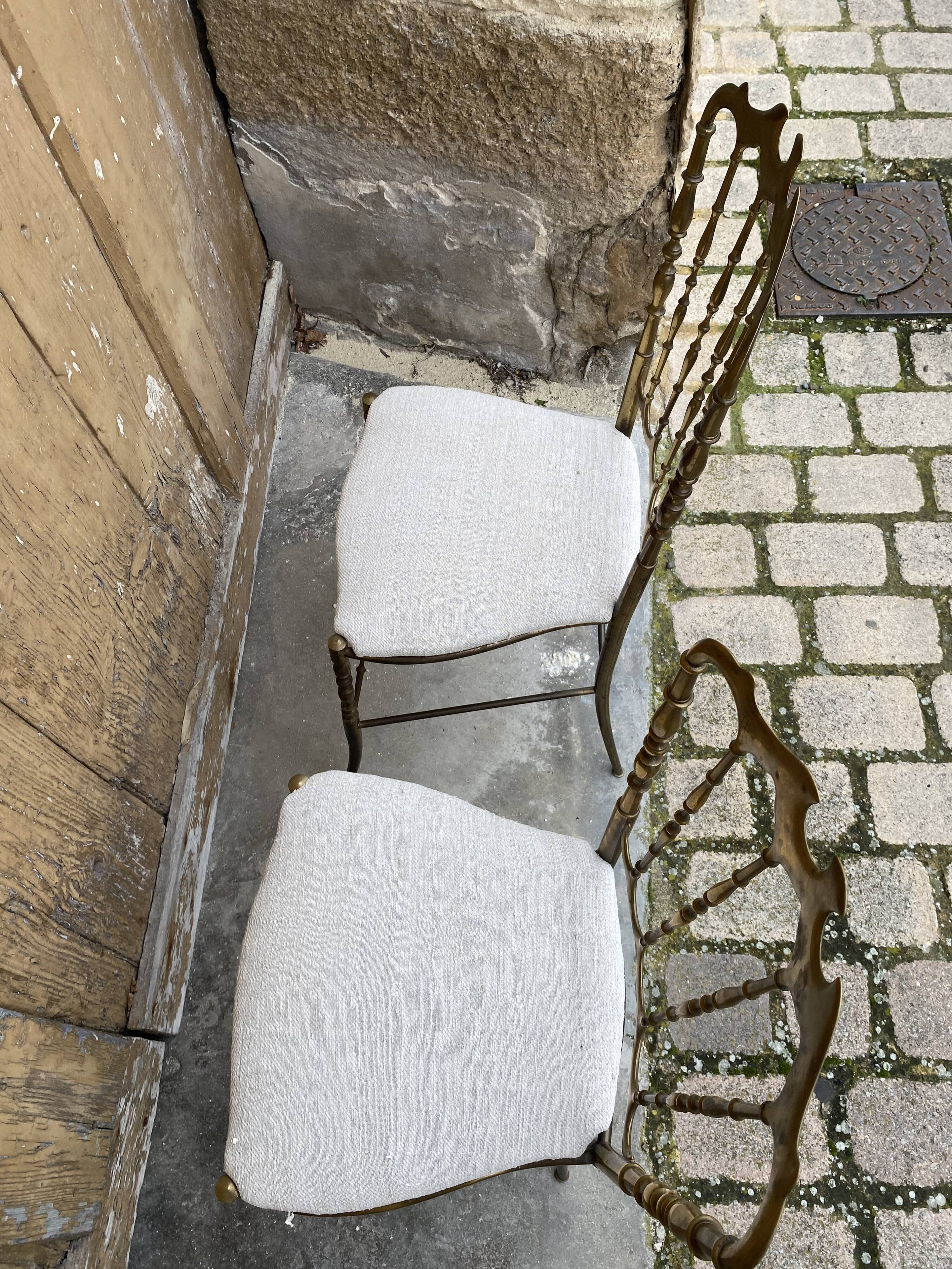 Designer brass chairs