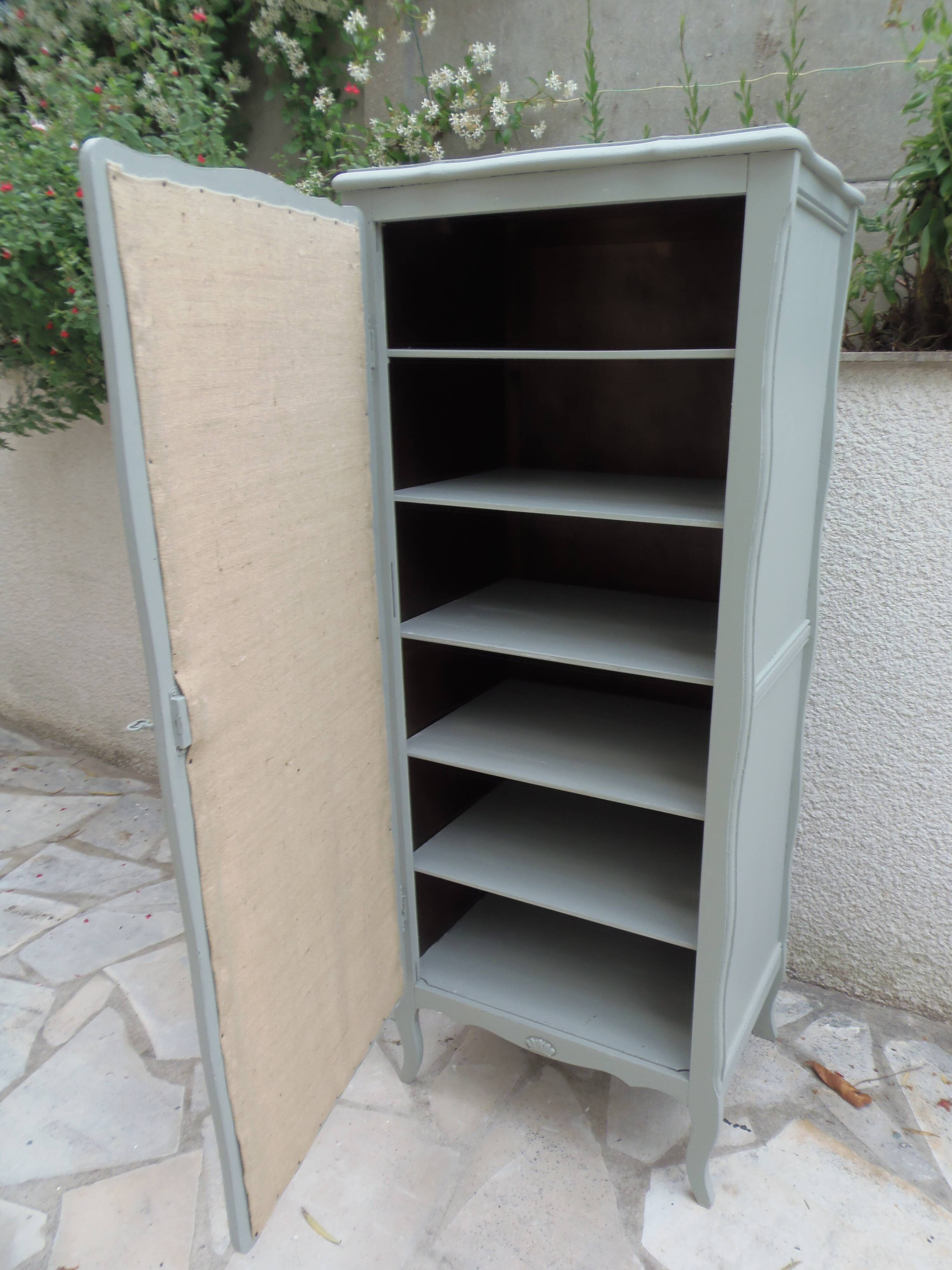 Re-enchanted vintage wardrobe in grey-green.