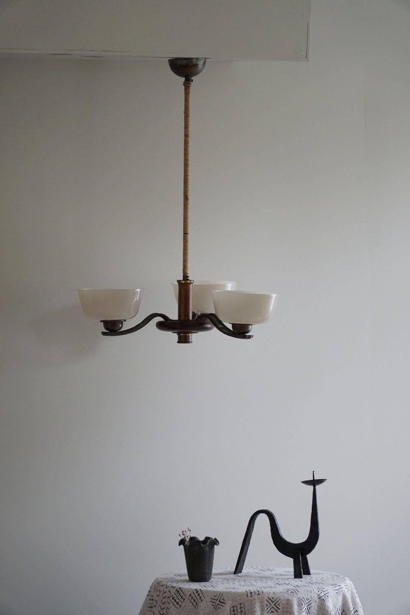 Paavo Tynell for Taito Oy, an Art Deco chandelier model '1255/3', Finland, 1930s.