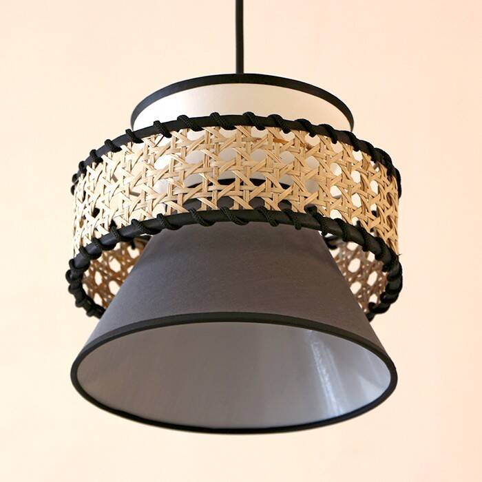 Wıcker Pendant Light, Rattan Lamp 22 cm, Light Fixture