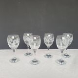 6 decorative stem glasses – 1970s glassware