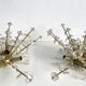 Pair of Snowflake Sputnik Flush Mount Lamps, Austria 1950s