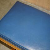 David Linley Hall bench in ostrich leather and satinwood with storage.