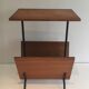 Black lacquered wood and metal magazine rack France 1950