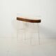 Scandinavian oval planter in metal and teak