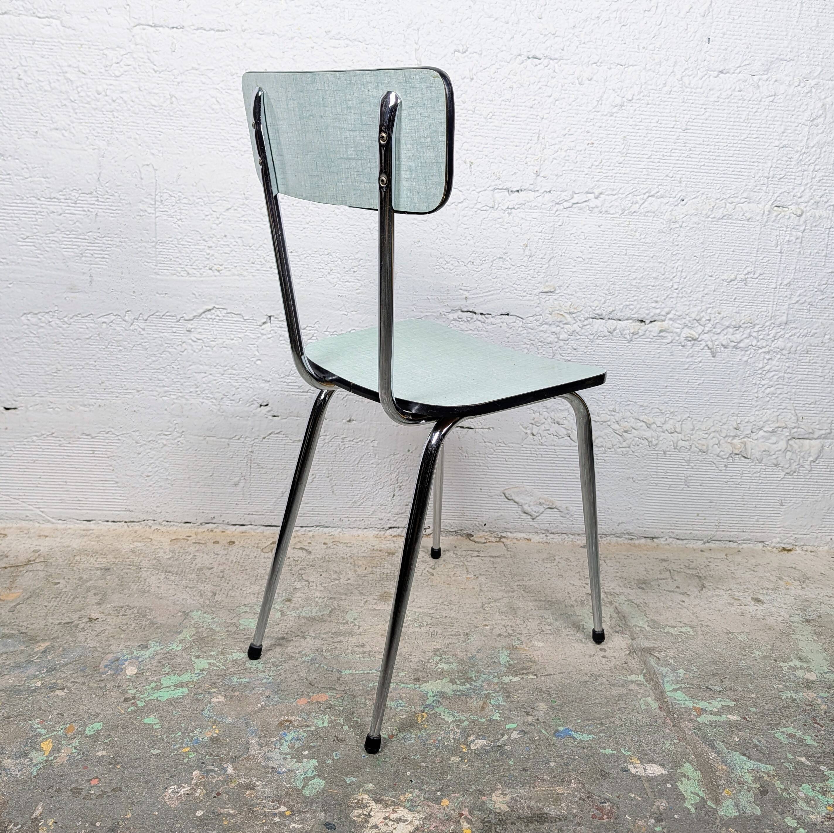 A water green formica chair