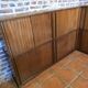 Modular corner library Oscar from the 1960s with sliding doors.