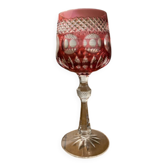Red Bohemian Crystal Wine Glass
