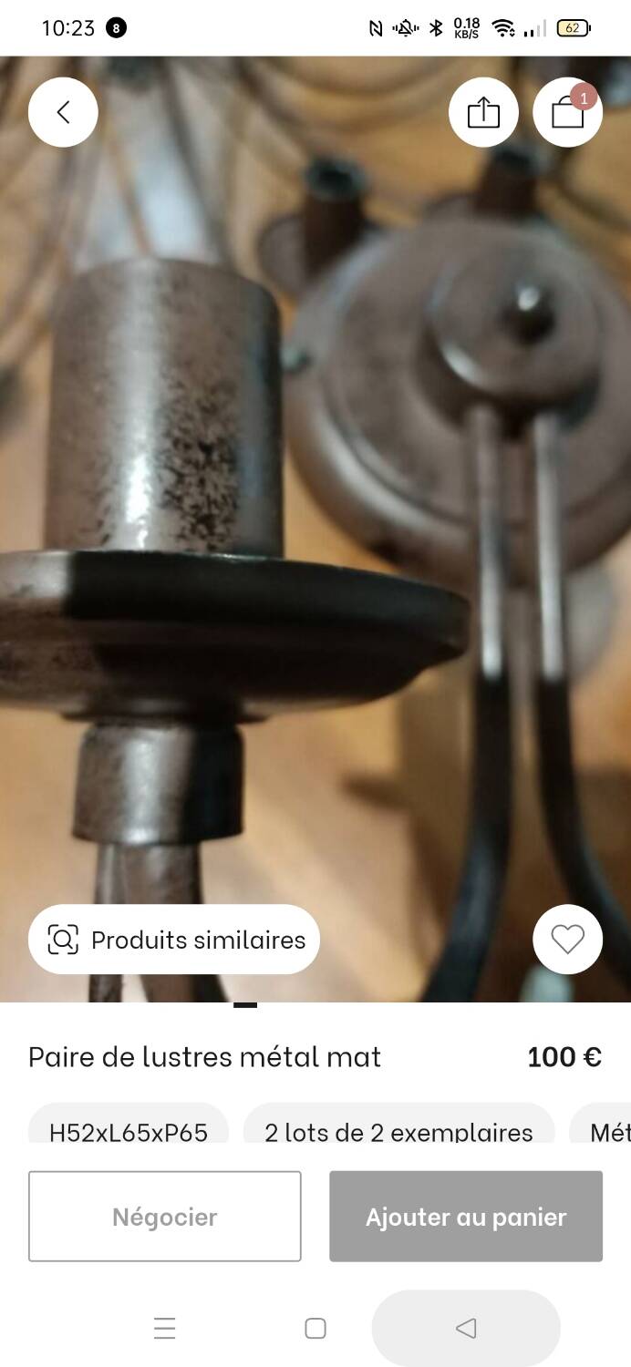 Brown metal chandelier