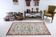 Coral red farmhouse floral rug 206x112cm