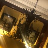 Chandelier sheaf of wheat golden metal 12 lamps