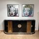Large Art Deco Sideboard in Black Lacquer & Maple, France, 1930