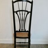 Chaise de nourrice provençale avec assise cannée ancienne