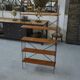 Shelf on legs with 5 teak veneer shelves from 1970.