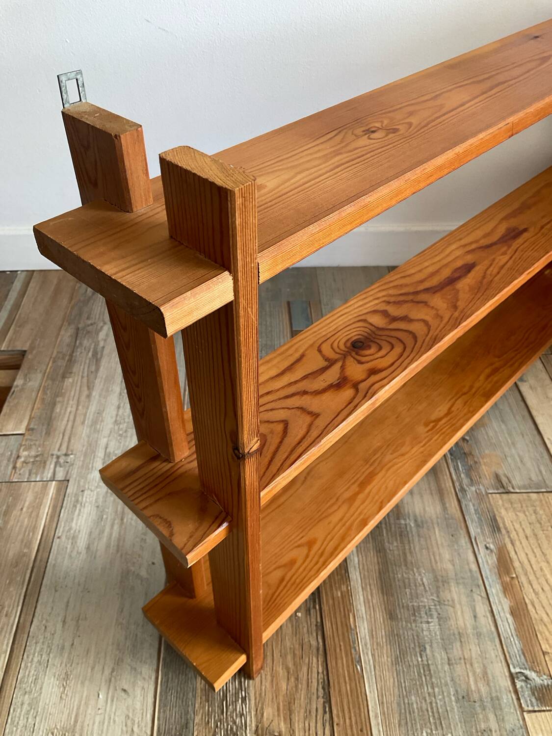Pine wall shelf, 1970s-80s