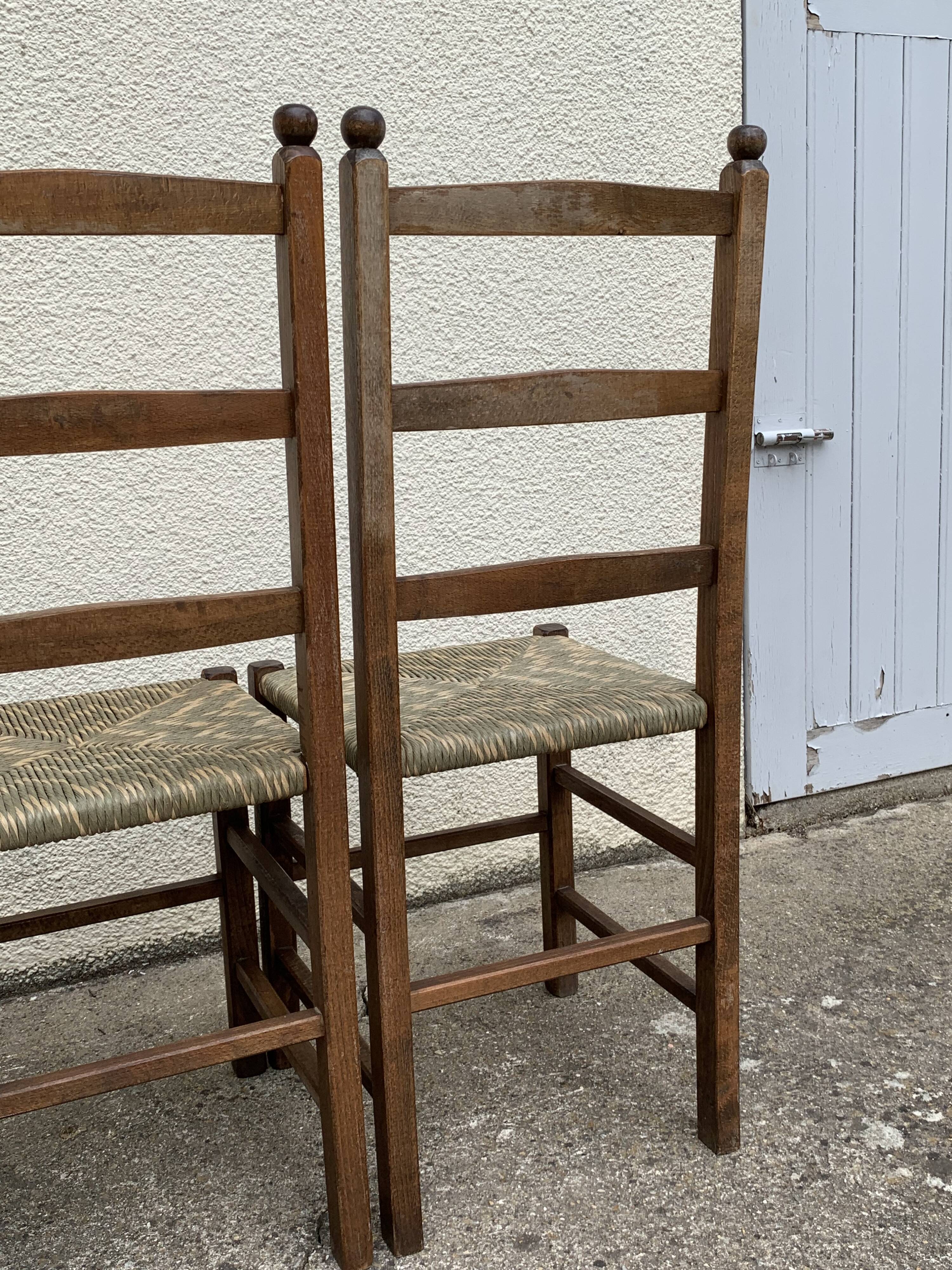 Two-tone straw chairs 1950