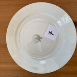 7 assiettes plates liserés vert sapin Moulin des loups