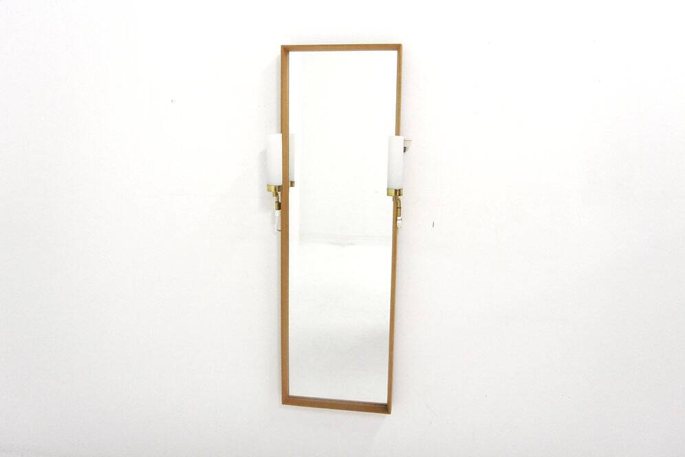 Scandinavian oak mirror, Sweden 1960